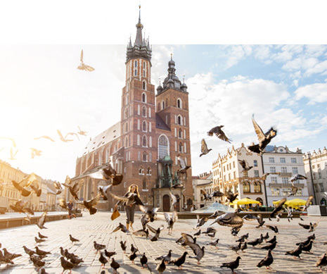 Widok na rynek w Krakowie