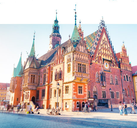 Widok na rynek we Wrocławiu