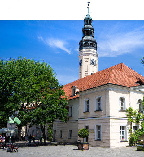 Widok na ratusz w Zielonej Górze